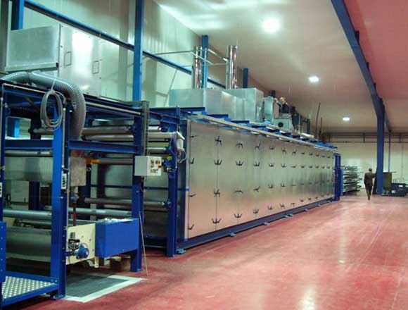  continuous flow dryer, tiered design with two separate temperature zones and drying ducts